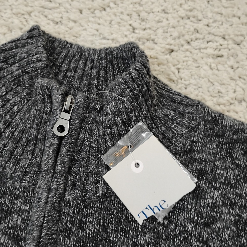 Croft & Barrow Sweater Mens Large Gray 1/4 Zip Hiking Outdoor Preppy Casual Hike